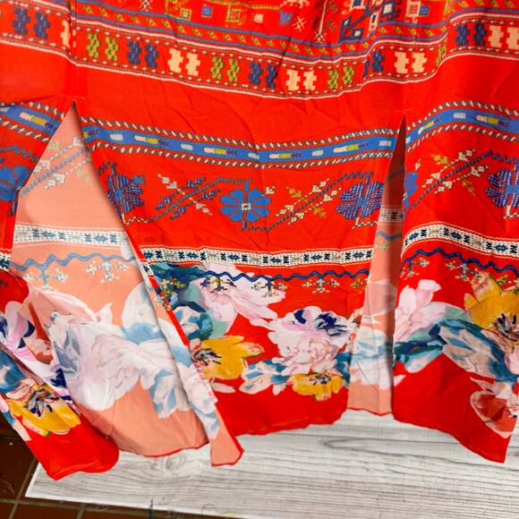 Jealous Tomato Women's Red Floral Summer Off The Shoulder Maxi Dress Size Small - Picture 4 of 8